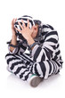 Funny convict isolated on the white