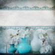 Vintage shabby chic background with flowers