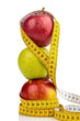 apples with tape measure on