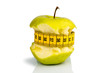 apple with measuring tape on