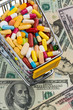 tablets, shopping cart, dollars