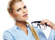 Cute young business woman with glasses