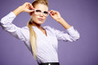 business woman in glasses