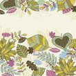 background of hand draw leafs, vector