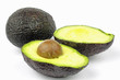 close up of avocado on the white background