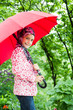 Little muslim girl with umbrela
