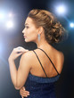 woman with diamond earrings