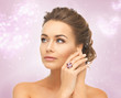 woman with one cocktail ring