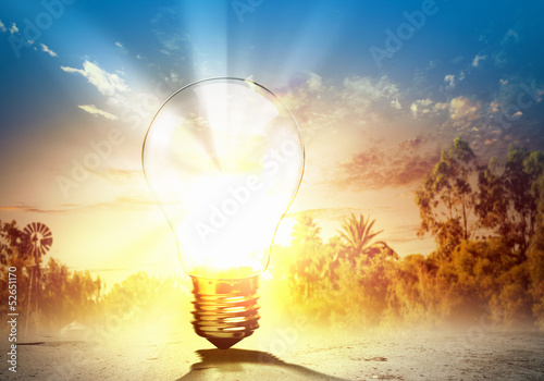 Photo: Light bulb and nature Light bulb and nature