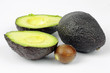 close up of avocado on the white background
