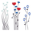 Vektor: Floral background, blooming flowers Floral background, blooming flowers