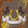 vintage style horse riding vektor emblem or background