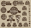 Set of pizza design elements.