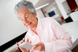 Woman using app on cell phone