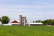 American Farmland With Blue Cloudy Sky