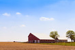 American Farmland With Blue Cloudy Sky
