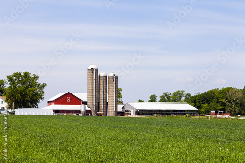 Photo: American Farmland With Blue Cloudy Sky American Farmland With Blue Cloudy Sky