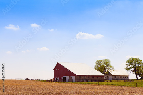 Photo: American Farmland With Blue Cloudy Sky American Farmland With Blue Cloudy Sky