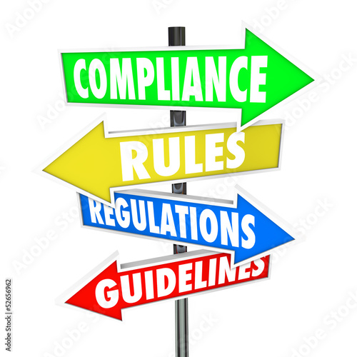 Illustration: Compliance Rules Regulations Guidelines Arrow Signs Compliance Rules Regulations Guidelines Arrow Signs