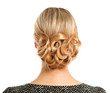 Portrait of young  woman with creative elegant hairstyle