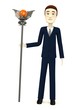 3d render of cartoon character with staff