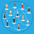 Pixel people social connection. Vector illustration.