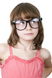 Photo: cute thoguhtful child with funny glasses cute thoguhtful child with funny glasses