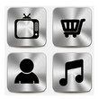 Web icons on metallic buttons set vol 8