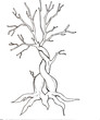 gruseliger Baum Outlines