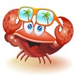 Crab Cartoon with Sunglasses-Granchio con Occhiali da Sole
