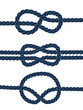 Nautical blue knots on white background, vector