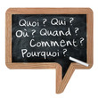 Ardoise Quoi, qui, où, quand, comment, pourquoi ?