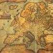 Reproduction of 16th century map of Europe