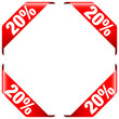 4 Banner "20%" Red