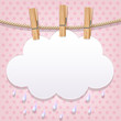 White paper cloud on a clothesline