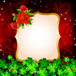 Background with red roses and clover