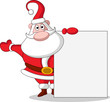 Christmas Santa Claus with blank sign