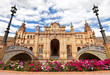 Plaza de Espana in Sevilla at sunset, Andalusia