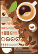 Collection of coffee infographics elements, vector