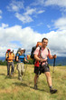 Summer hiking in the mountains.