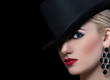 Photo: Pretty blonde woman with red lips Pretty blonde woman with red lips