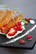 Fraises, chantilly, biscuit, tuile, dessert, cuisine, crème