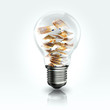 A light bulb with a Euro banknot inside