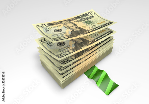 Illustration: a wad of dollar banknotes a wad of dollar banknotes