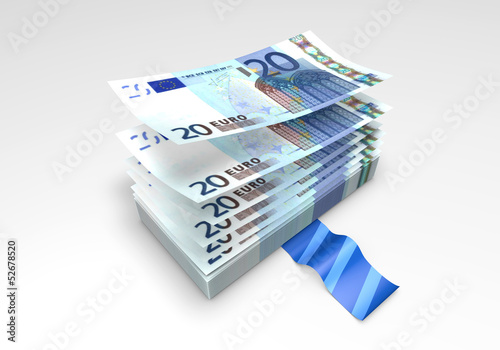 Illustration: a wad of euro banknotes a wad of euro banknotes
