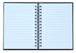 Open blue cover notebook