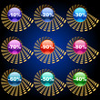 Vector discount labels 14