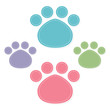 Paw Prints Color On White Back...