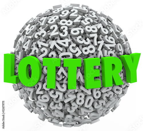 Illustration: Lottery Word Number Ball Sphere Gambling Jackpot Lottery Word Number Ball Sphere Gambling Jackpot