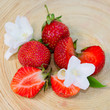 fresh strawberry on the board